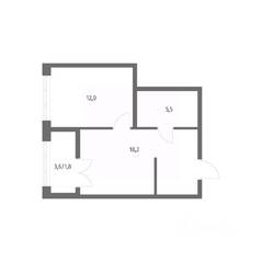 ЖК «NEWПИТЕР», планировка 1-комнатной квартиры, 37.90 м²