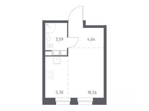 ЖК «ЭкоБунино», планировка студии, 24.49 м²