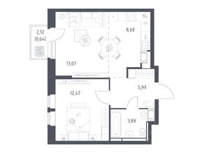 ЖК «Большое Путилково», планировка 1-комнатной квартиры, 44.73 м²