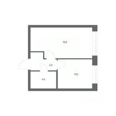 ЖК «NEWПИТЕР», планировка 1-комнатной квартиры, 38.17 м²