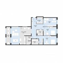 ЖК «Садовническая 69», планировка 3-комнатной квартиры, 171.35 м²