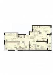 ЖК «ID Murino III», планировка 4-комнатной квартиры, 100.54 м²