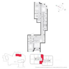 ЖК «Татарская 35», планировка 3-комнатной квартиры, 154.20 м²