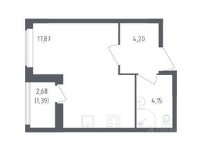 ЖК «Южная Нева», планировка студии, 26.80 м²