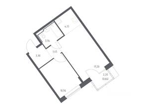 ЖК «Молжаниново», планировка 1-комнатной квартиры, 41.46 м²