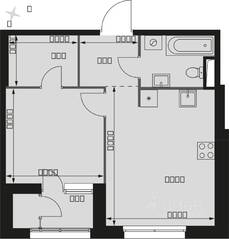 ЖК «Sky Garden», планировка 1-комнатной квартиры, 43.10 м²