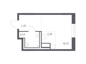 ЖК «Квартал Лаголово», планировка студии, 21.55 м²