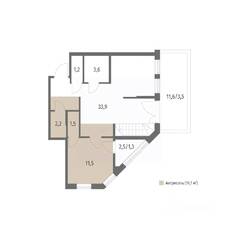 ЖК «NEWПИТЕР», планировка 1-комнатной квартиры, 79.40 м²