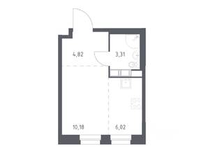 ЖК «ЭкоБунино», планировка студии, 24.33 м²