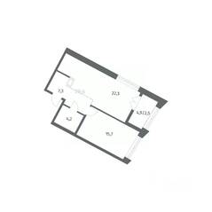 ЖК «NEWПИТЕР», планировка 1-комнатной квартиры, 52.02 м²