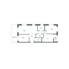 ЖК «NEWПИТЕР», планировка 3-комнатной квартиры, 86.05 м²