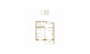 МЖК «Новая история», планировка 1-комнатной квартиры, 36.40 м²