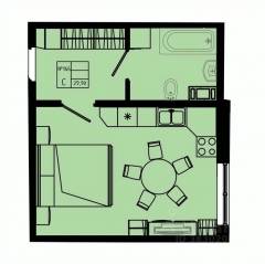 ЖК «Pixel», планировка студии, 29.90 м²