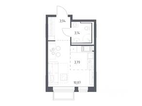 ЖК «Томилино Парк», планировка студии, 21.74 м²