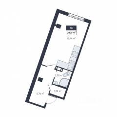 ЖК «Ромашки», планировка студии, 29.10 м²