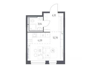 ЖК «Богдановский Лес», планировка студии, 25.93 м²