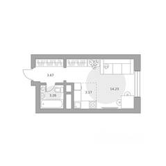 ЖК «Ильинойс», планировка студии, 24.33 м²