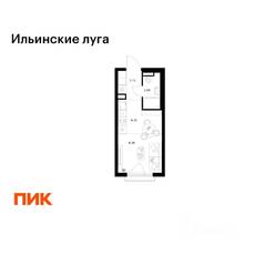 ЖК «Ильинские луга», планировка студии, 20.68 м²