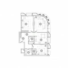 ЖК «UNO. Соколиная гора», планировка 4-комнатной квартиры, 82.10 м²