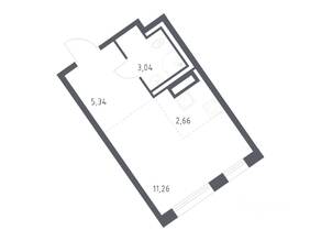 ЖК «Квартал Лаголово», планировка студии, 22.30 м²
