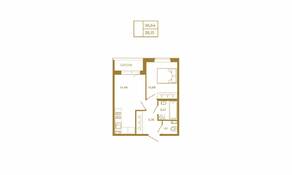 МЖК «Новая история», планировка 1-комнатной квартиры, 38.15 м²