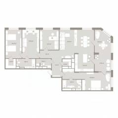 Апарт-комплекс «D'oro Mille», планировка 3-комнатной квартиры, 215.20 м²