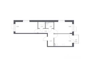 ЖК «Молжаниново», планировка 2-комнатной квартиры, 58.21 м²