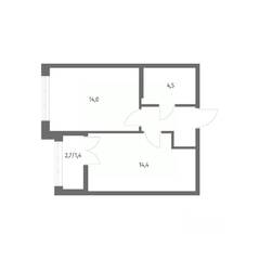 ЖК «NEWПИТЕР», планировка 1-комнатной квартиры, 38.40 м²