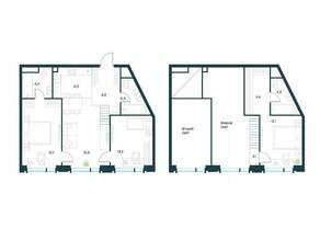 ЖК «Level Академическая», планировка 3-комнатной квартиры, 91.80 м²