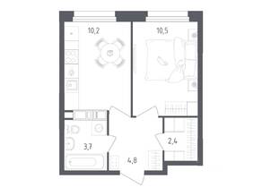ЖК «Ольховый Квартал», планировка 1-комнатной квартиры, 31.60 м²