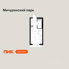 ЖК «Мичуринский парк», планировка студии, 20.10 м²