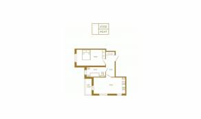 МЖК «Новая история», планировка 1-комнатной квартиры, 49.47 м²