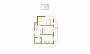 МЖК «Новая история», планировка 2-комнатной квартиры, 57.72 м²