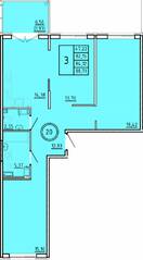 МЖК «Образцовый квартал 16», планировка 3-комнатной квартиры, 82.15 м²