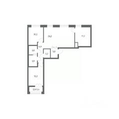 ЖК «NEWПИТЕР», планировка 3-комнатной квартиры, 78.82 м²