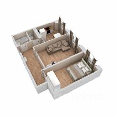 ЖК «Высоцкий», планировка 2-комнатной квартиры, 56.20 м²