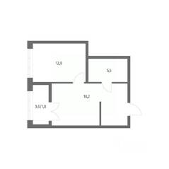 ЖК «NEWПИТЕР», планировка 1-комнатной квартиры, 37.80 м²