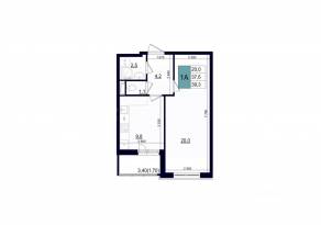 ЖК «Одинцово сити», планировка 1-комнатной квартиры, 39.30 м²