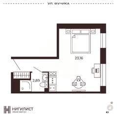 МФК «Нигилист (Concept)», планировка студии, 26.05 м²
