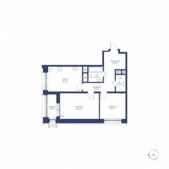 ЖК «Цветочный город», планировка 2-комнатной квартиры, 70.70 м²