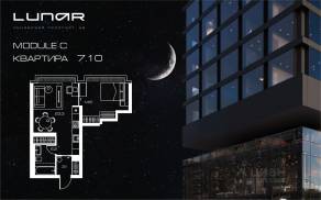 ЖК «LUNAR», планировка 1-комнатной квартиры, 46.10 м²