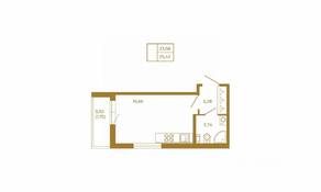 МЖК «Новая история», планировка студии, 25.43 м²