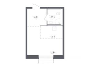 ЖК «Рублевский Квартал», планировка студии, 26.40 м²
