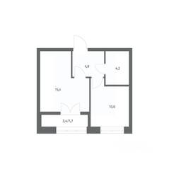 ЖК «NEWПИТЕР», планировка 1-комнатной квартиры, 36.16 м²