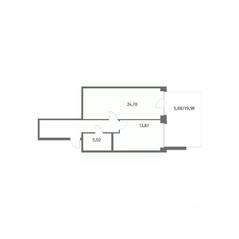 ЖК «NEWПИТЕР», планировка 1-комнатной квартиры, 61.60 м²