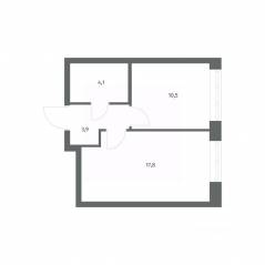 ЖК «NEWПИТЕР», планировка 1-комнатной квартиры, 36.41 м²