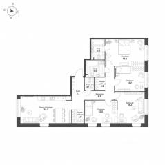 ЖК «MariInn Park», планировка 4-комнатной квартиры, 118.30 м²