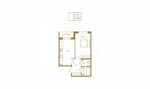 МЖК «Новая история», планировка 1-комнатной квартиры, 42.68 м²