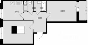 ЖК «Красная горка», планировка 2-комнатной квартиры, 52.60 м²