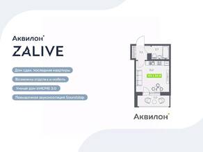 ЖК «Аквилон ZALIVE», планировка студии, 24.90 м²